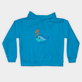 Smiling FISH - Free PIERCING funny ClipArt Kids Hoodie